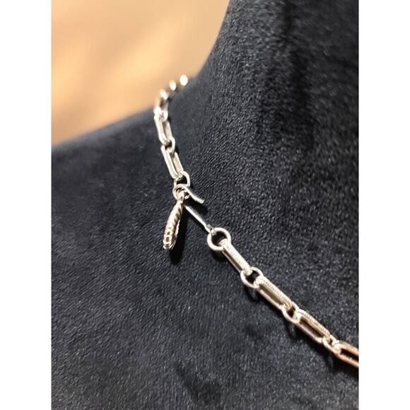 Women's Leaf Necklace Pink Enamel Floral Rhinestone Choker Hook Clasp Jewelry - Picture 6 of 6